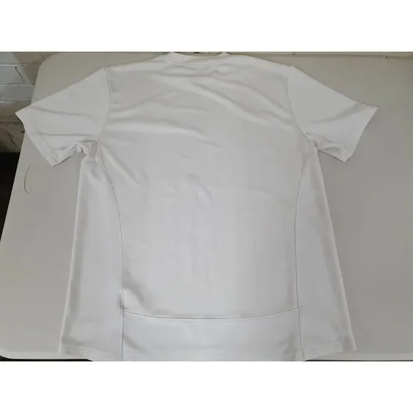 Nike Mens Unisex White England Rugby Polo Shirt O2 Rose Size L - Picture 3 of 4